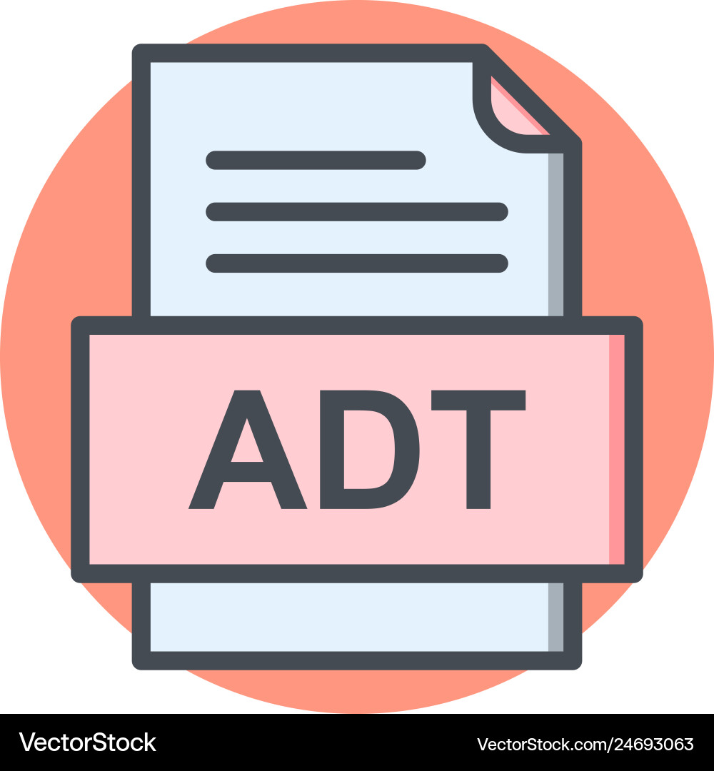 Adt file document icon vector image