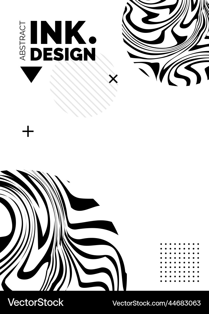 Black lines poster template trendy abstract wavy Black lines poster template trendy abstract wavy vector image