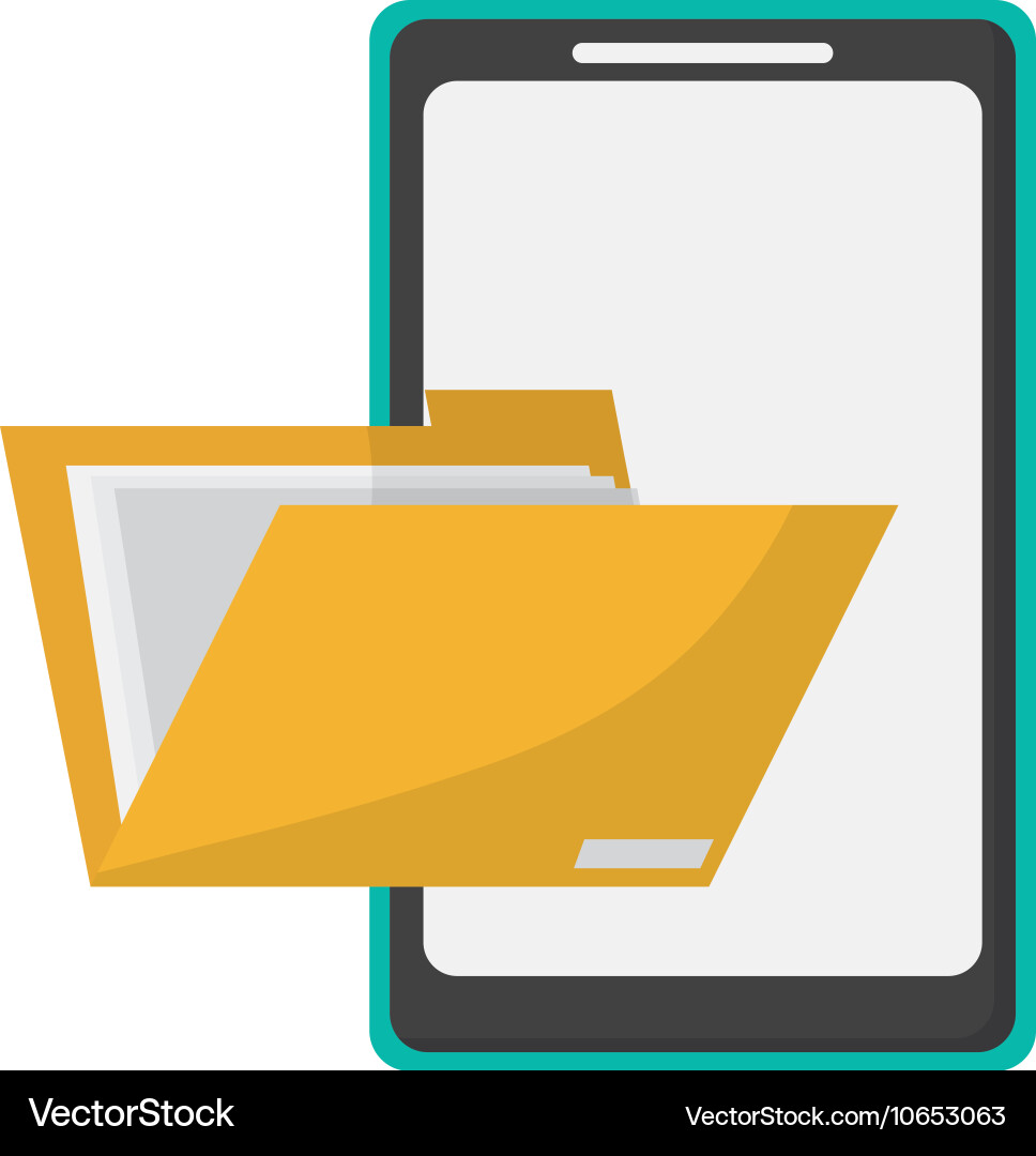Cellphone and file folder icon vector image