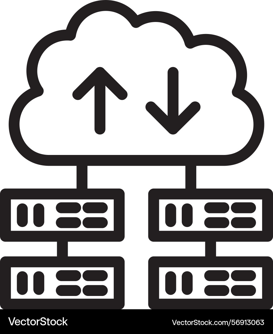 Cloud workload linear style icon design Vector Image