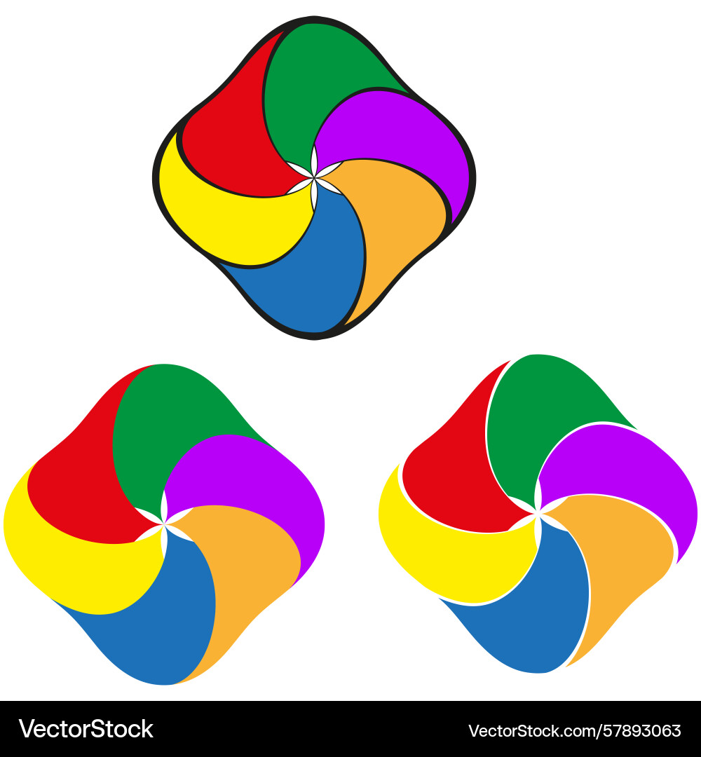 Colorful spiral patterns abstract shapes dynamic Colorful spiral patterns abstract shapes dynamic Vector Image