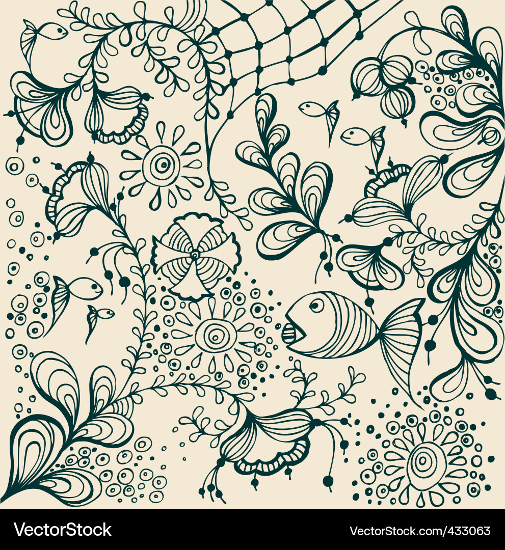 Elegant Floral Swirls Vector Image