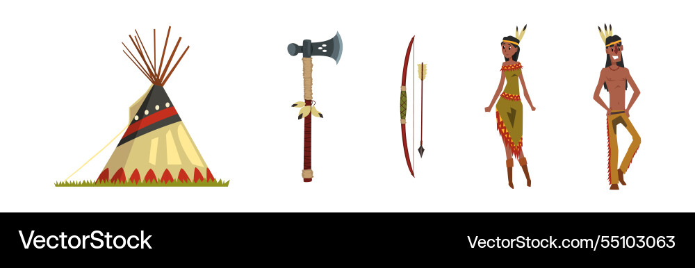 Indian ethnic tool and authentic object set Indian ethnic tool and authentic object set vector image