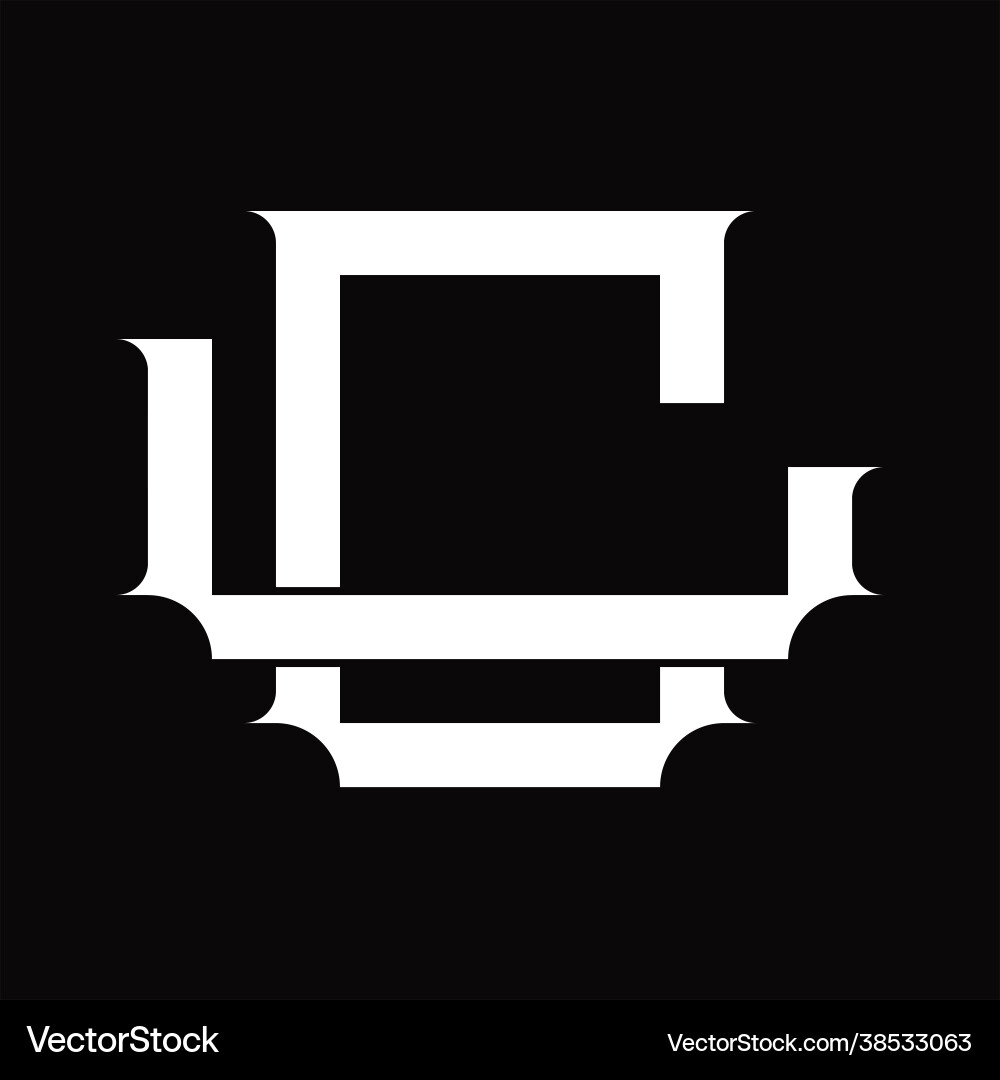 Lc logo monogram with vintage overlapping linked Vector Image