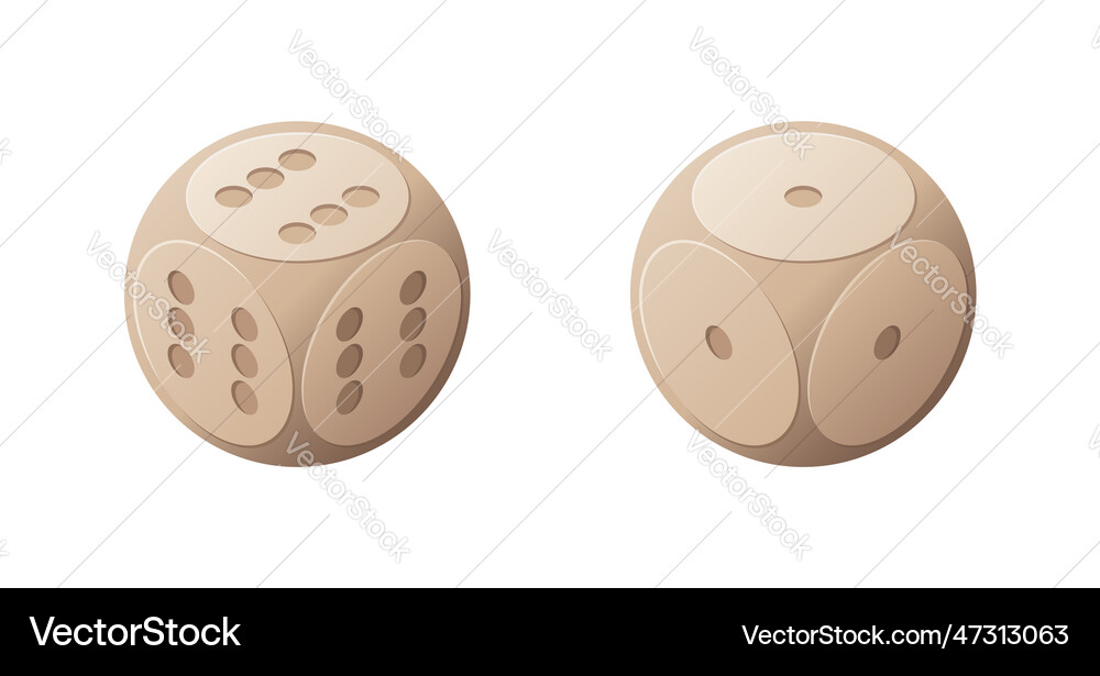 Lucky and unlucky game dice with round corners Lucky and unlucky game dice with round corners Vector Image