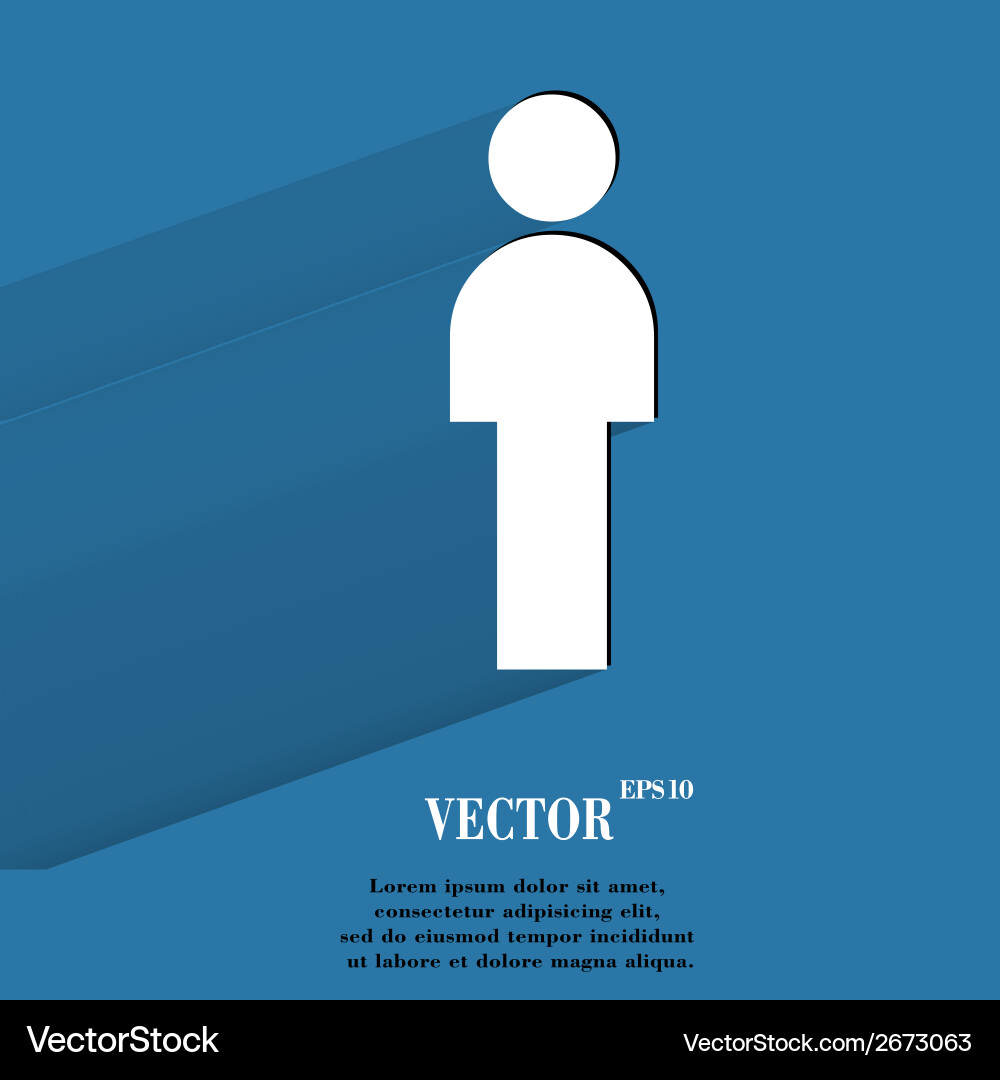 Man restroom flat modern web button with long Vector Image