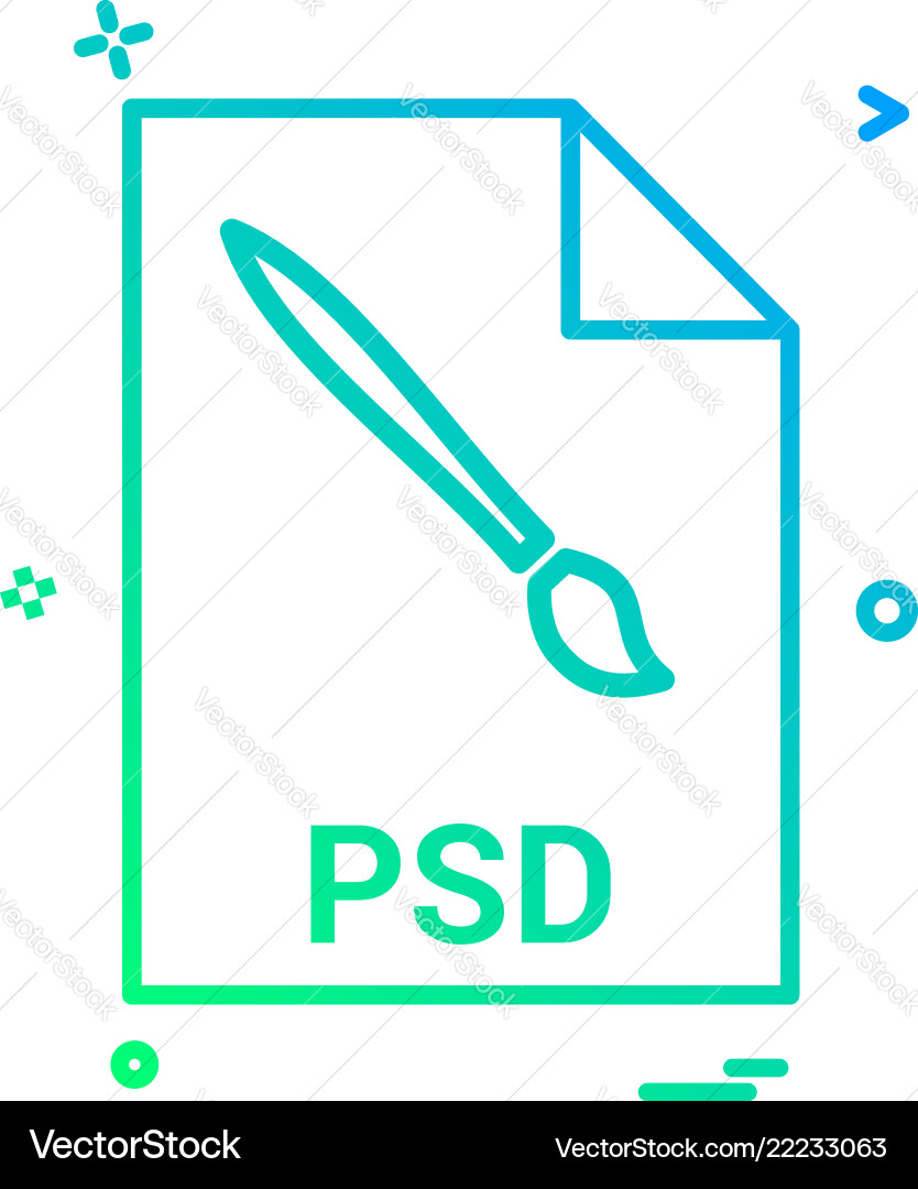 Psd file extension format icon design Psd file extension format icon design vector image