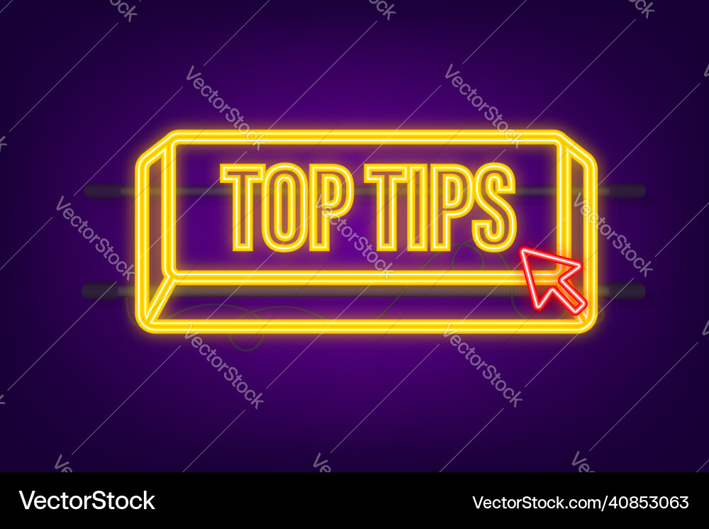 Push button with text top tips Push button with text top tips vector image