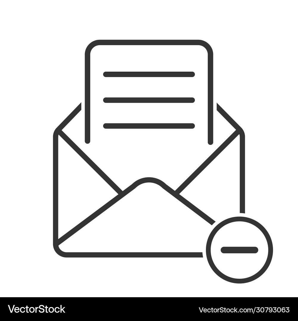Simple mail icon delete email stock design Simple mail icon delete email stock design vector image