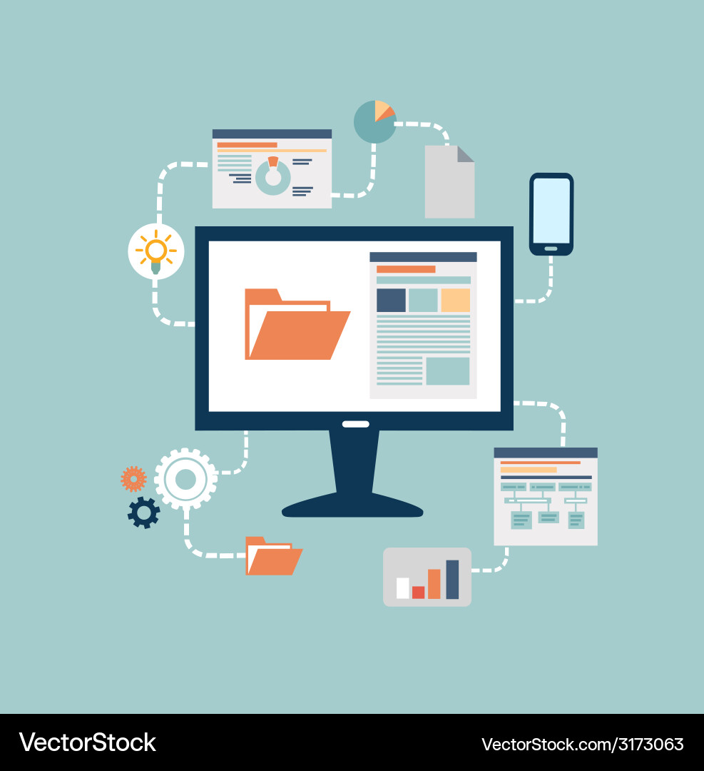 Software Developer Workspace vector image