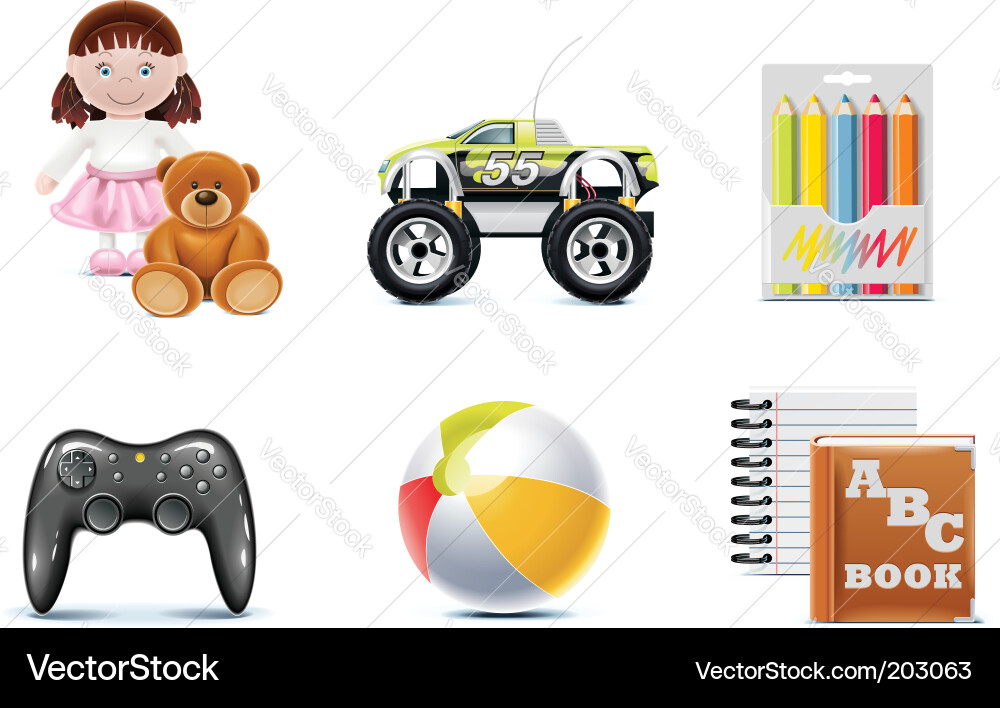 Toy Icons Set Vector Image