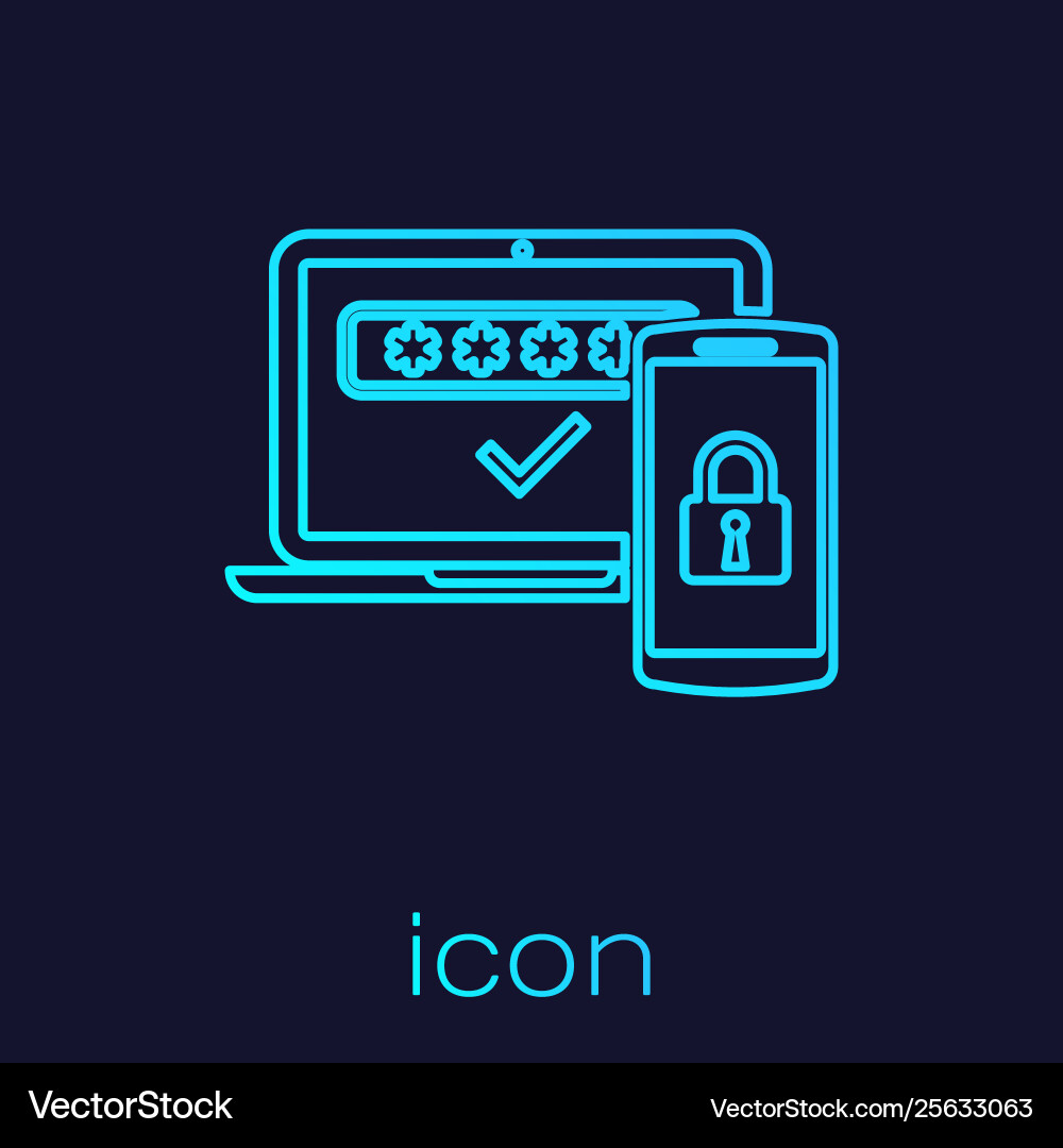Turquoise multi factor two steps authentication vector image