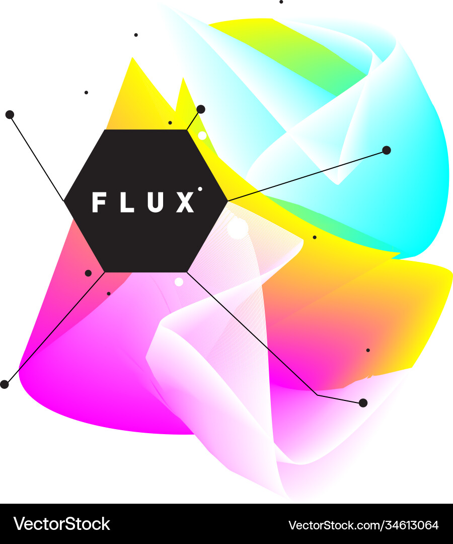3d colorful wave background dynamic flux effect Vector Image