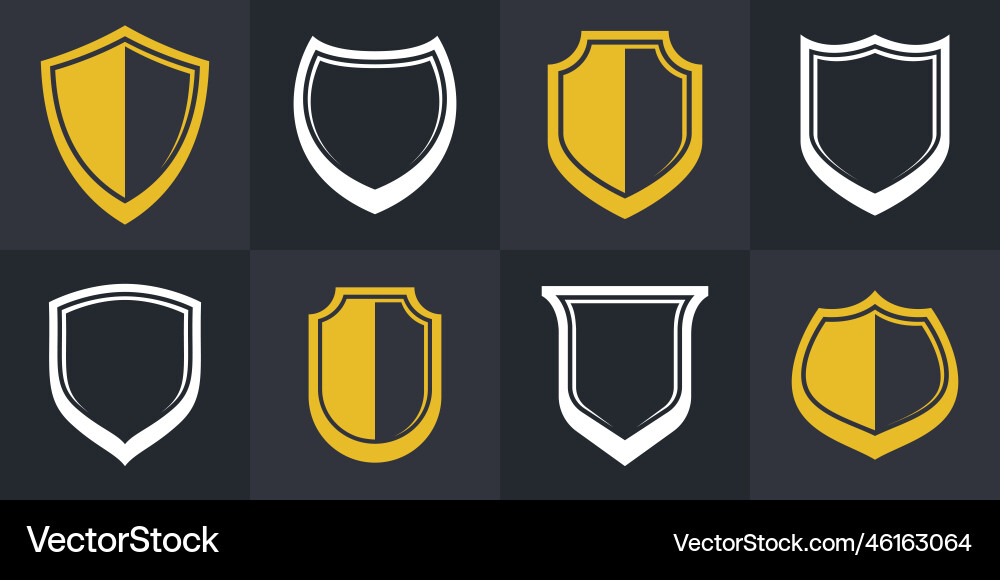 Classical shields collection design elements vector image