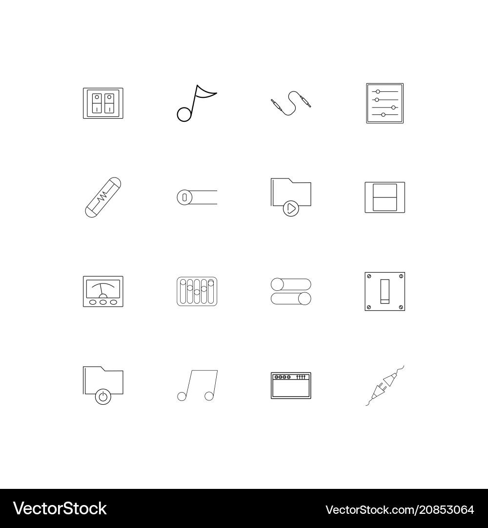 Electrical linear thin icons set outlined simple Vector Image