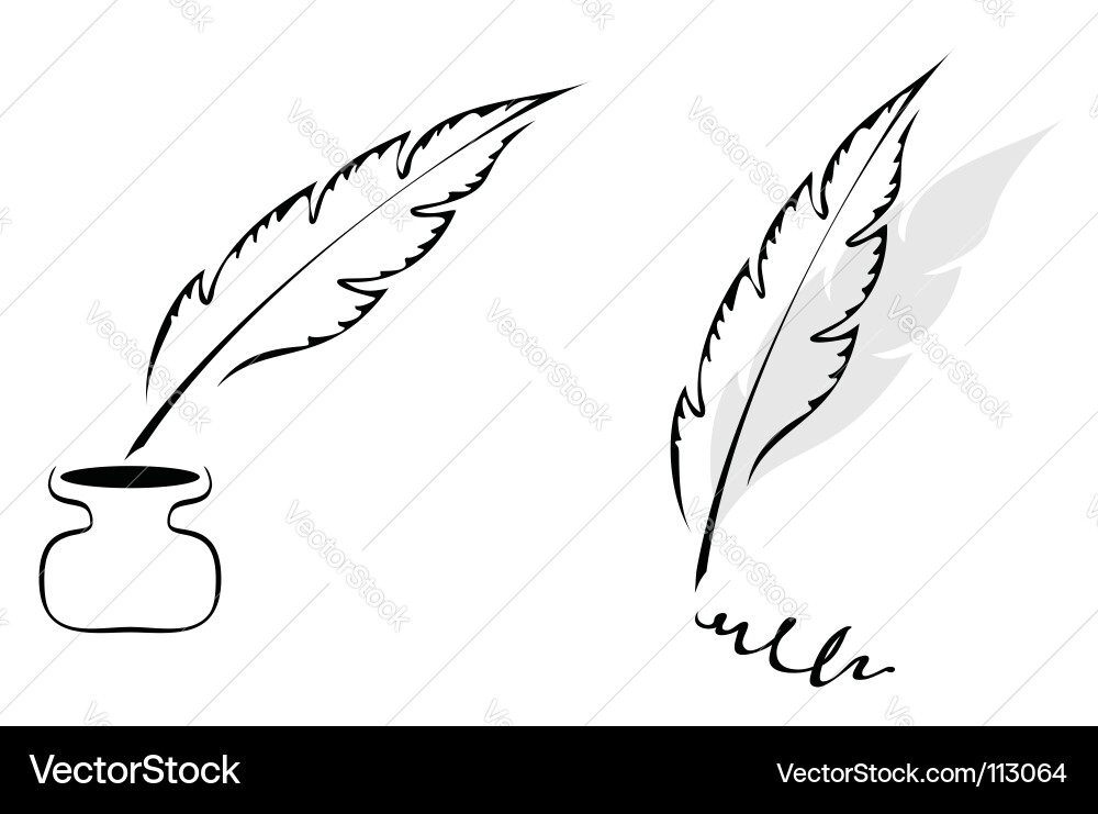 Elegant Feather Symbols Vector Image