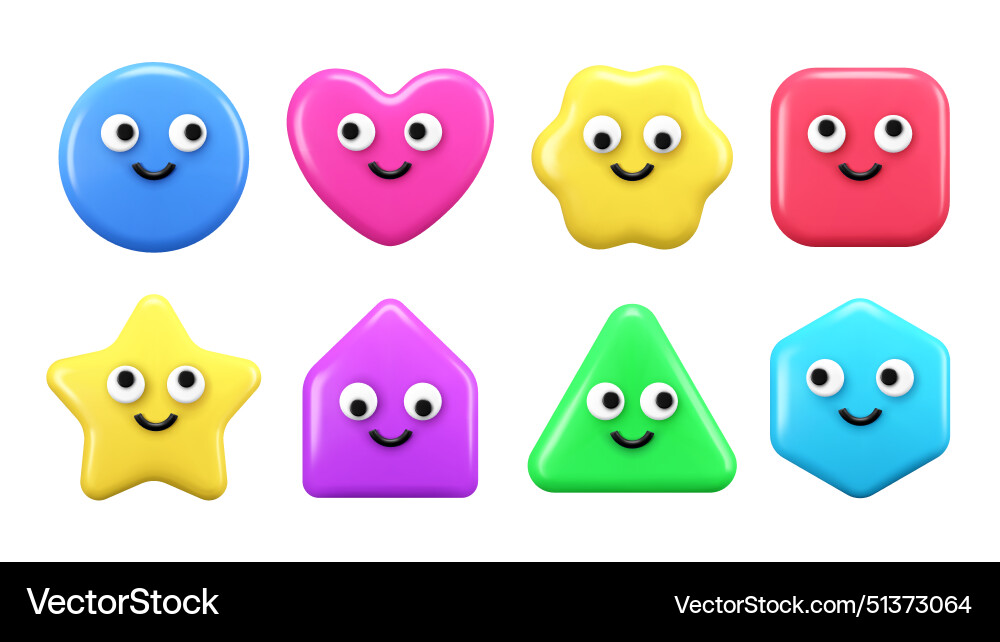 Funny colorful 3d elements of different shapes Funny colorful 3d elements of different shapes vector image