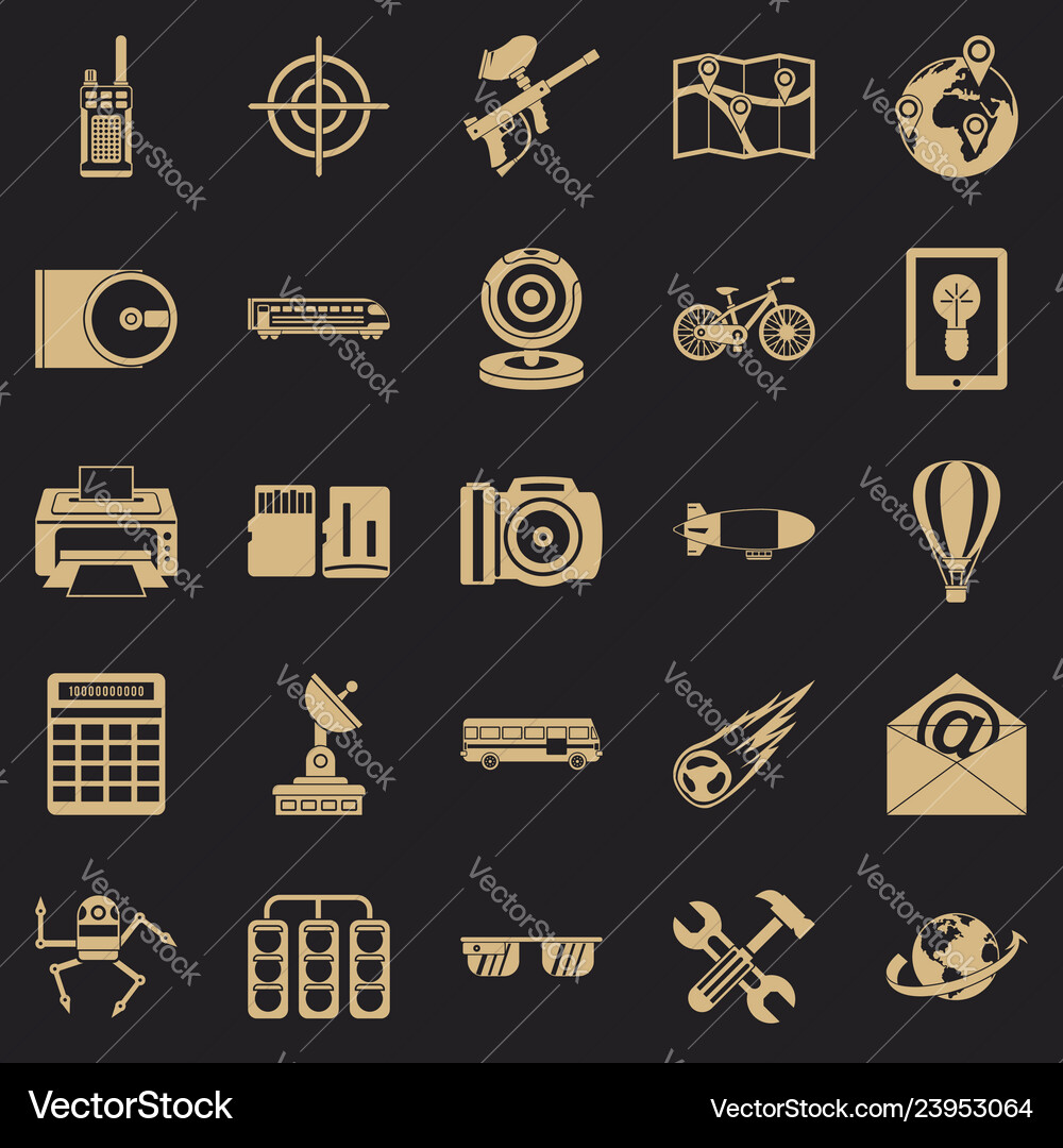 Hi-tech icons set simple style Hi-tech icons set simple style vector image