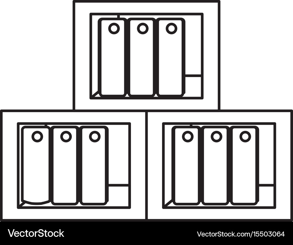 Isolated documents folder library vector image