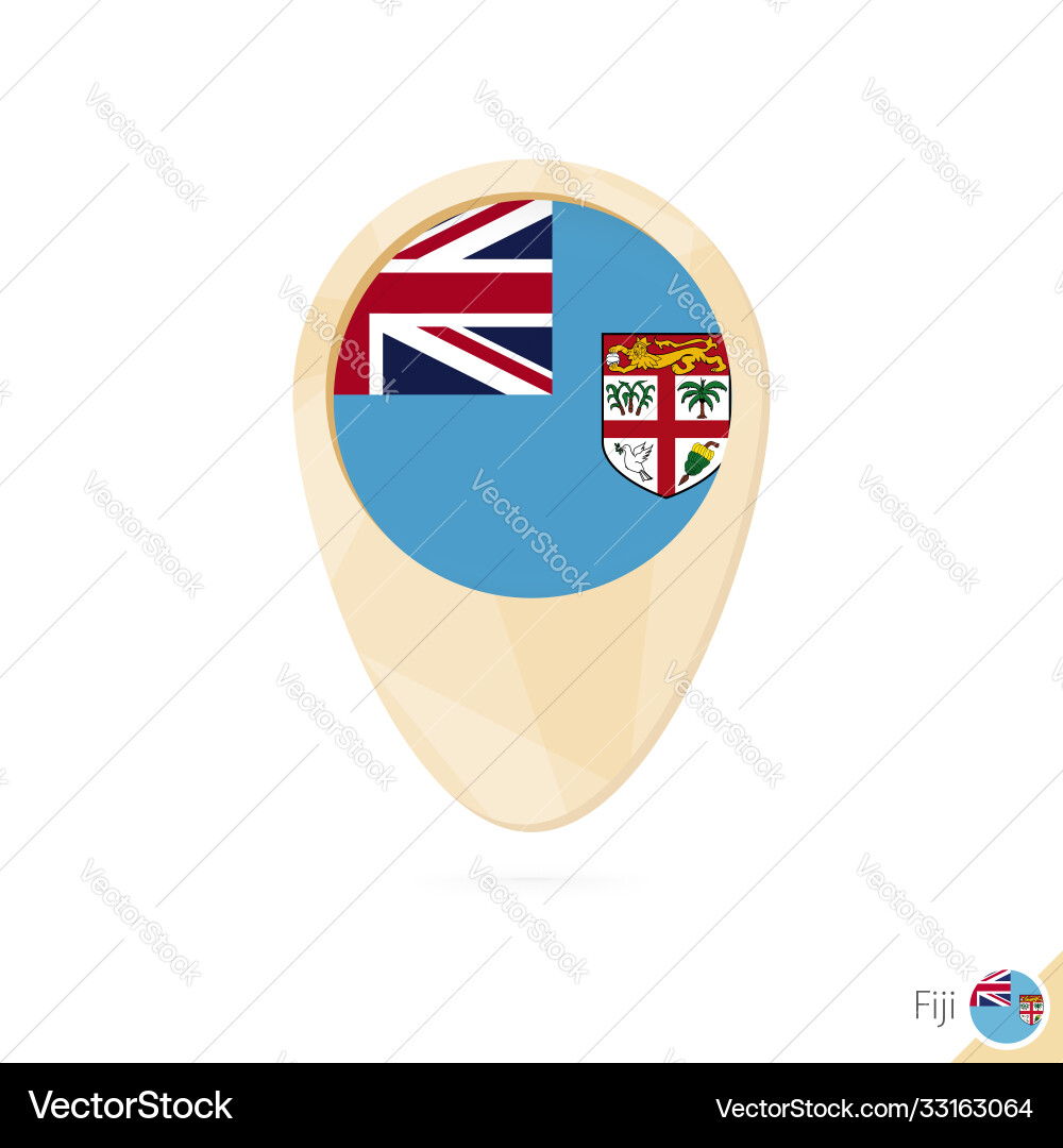 Map pointer with flag fiji orange abstract vector image