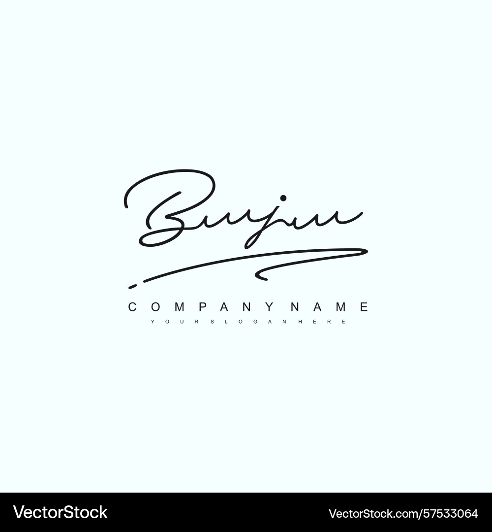 Minimal signature logo design with bj initials Minimal signature logo design with bj initials Vector Image
