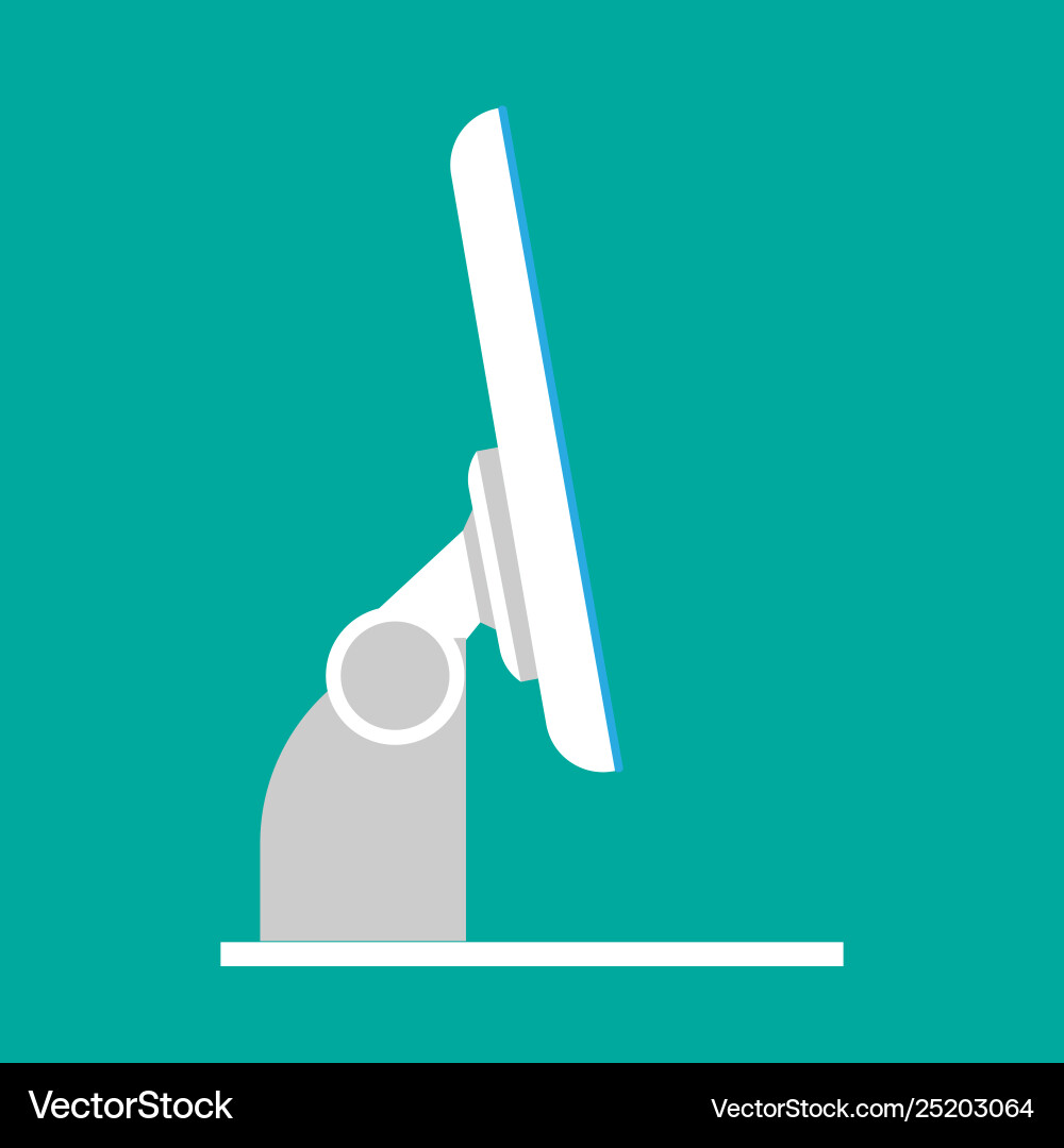 Monitor screen side view display icon above Vector Image
