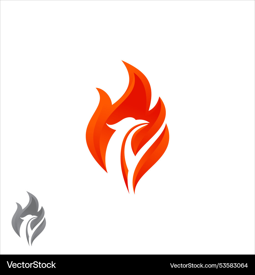 Mythological animal phoenix fire bird logo design Mythological animal phoenix fire bird logo design Vector Image