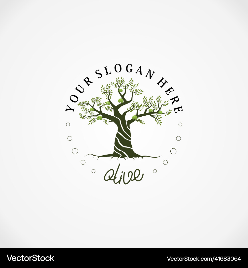 Olive tree in unique shape logo design abstract Olive tree in unique shape logo design abstract vector image