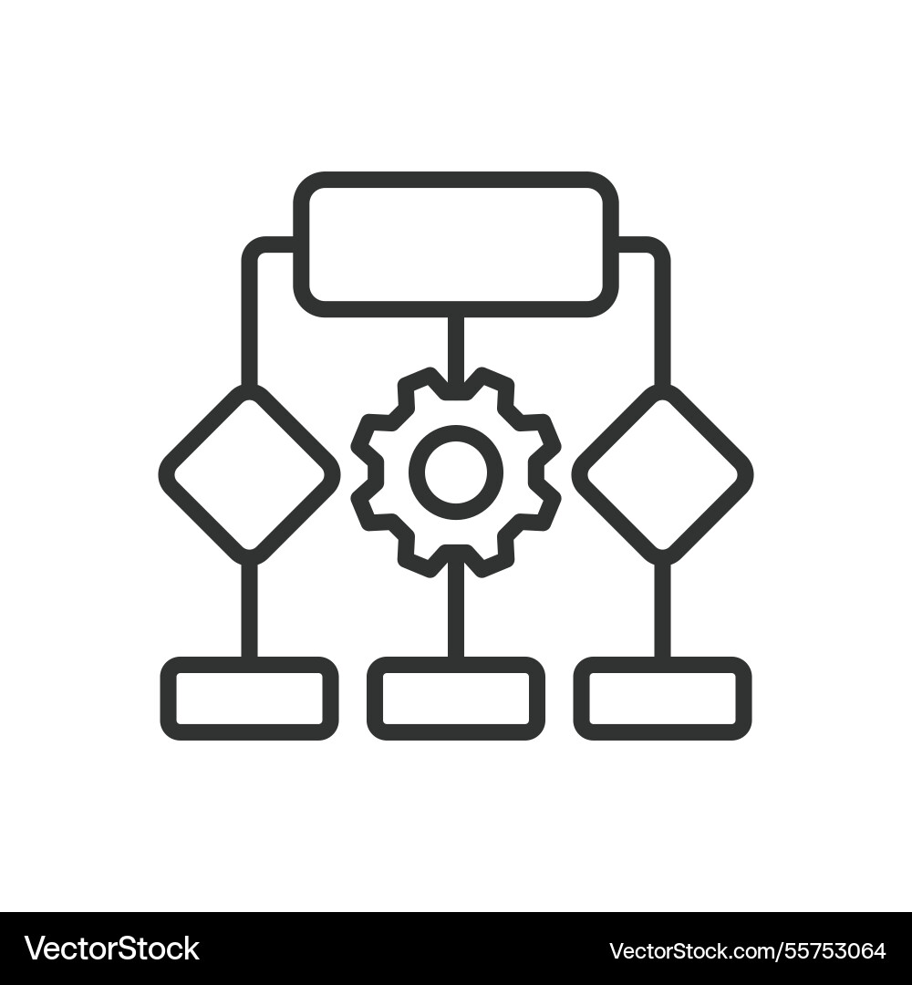 Process icon in line design workflow Process icon in line design workflow vector image