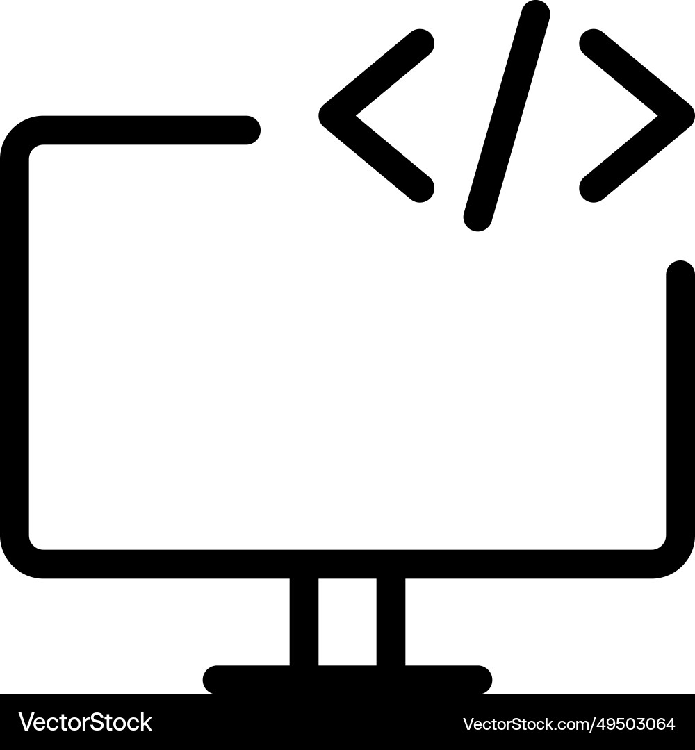 Programmierung und Skriptierung auf einem Monitor vektorbild
