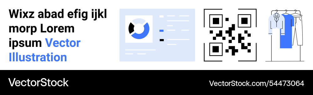 Qr code with data analysis and online shopping Qr code with data analysis and online shopping vector image