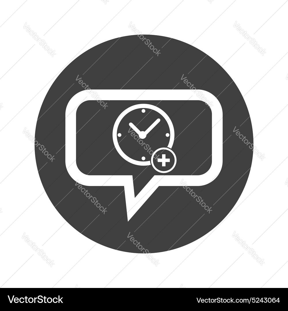 Round add time dialog icon Vector Image