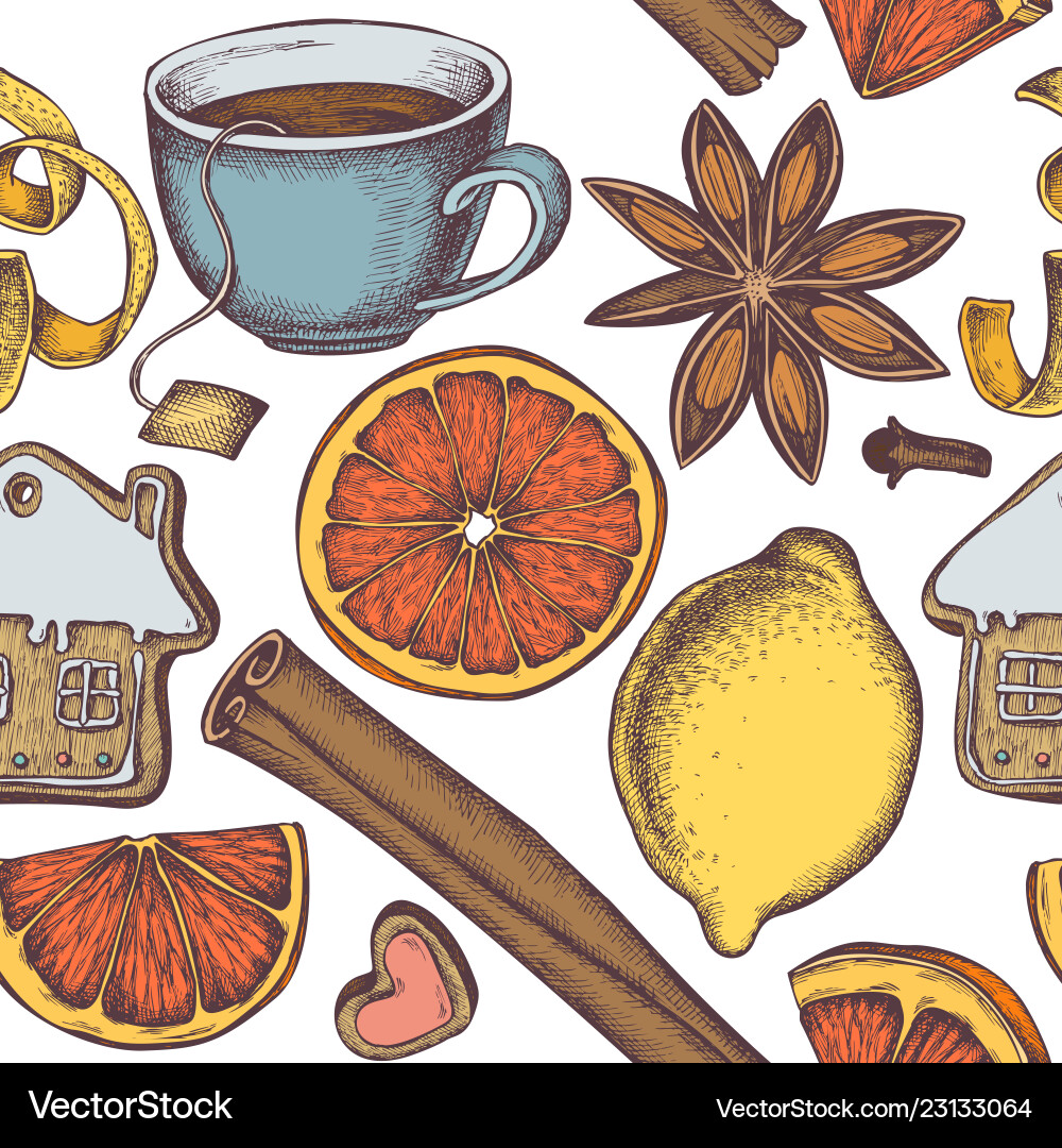 Seamless pattern with colored gingerbread Seamless pattern with colored gingerbread vector image