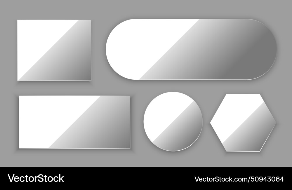 Set of shiny glass frames background with Vector Image