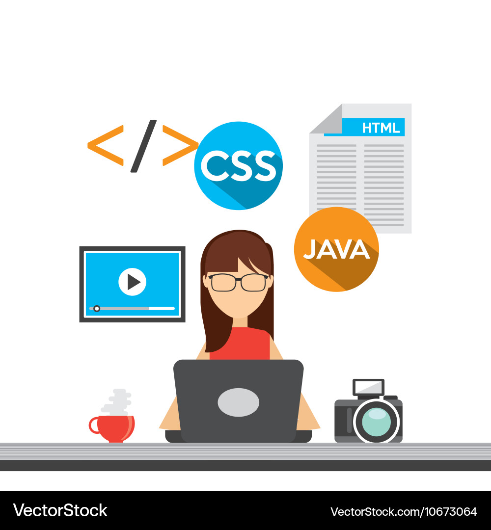 Software developer and programmer Vector Image