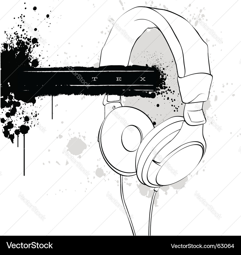 Stylish Headphones Illustration vector image