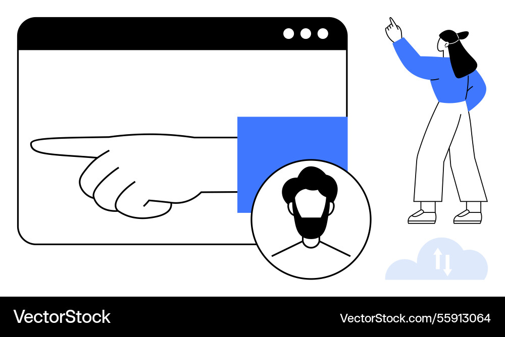 Web navigation concept with directional pointer Web navigation concept with directional pointer vector image