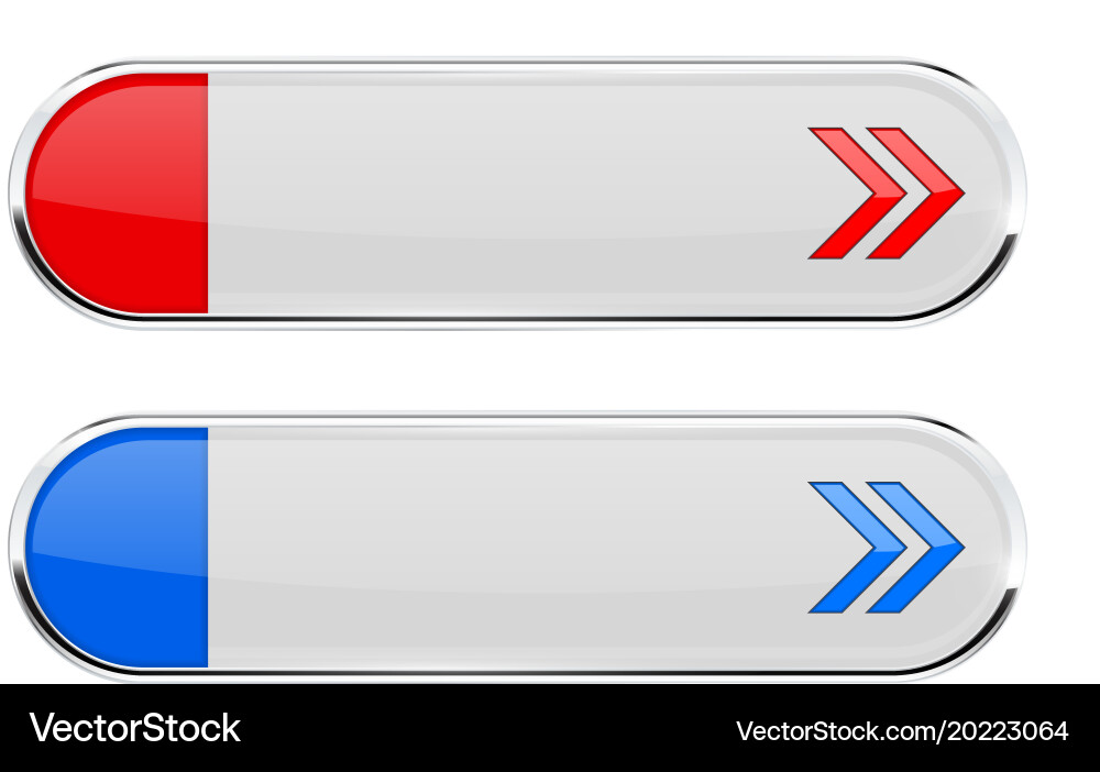 White oval buttons with colored arrows menu Vector Image
