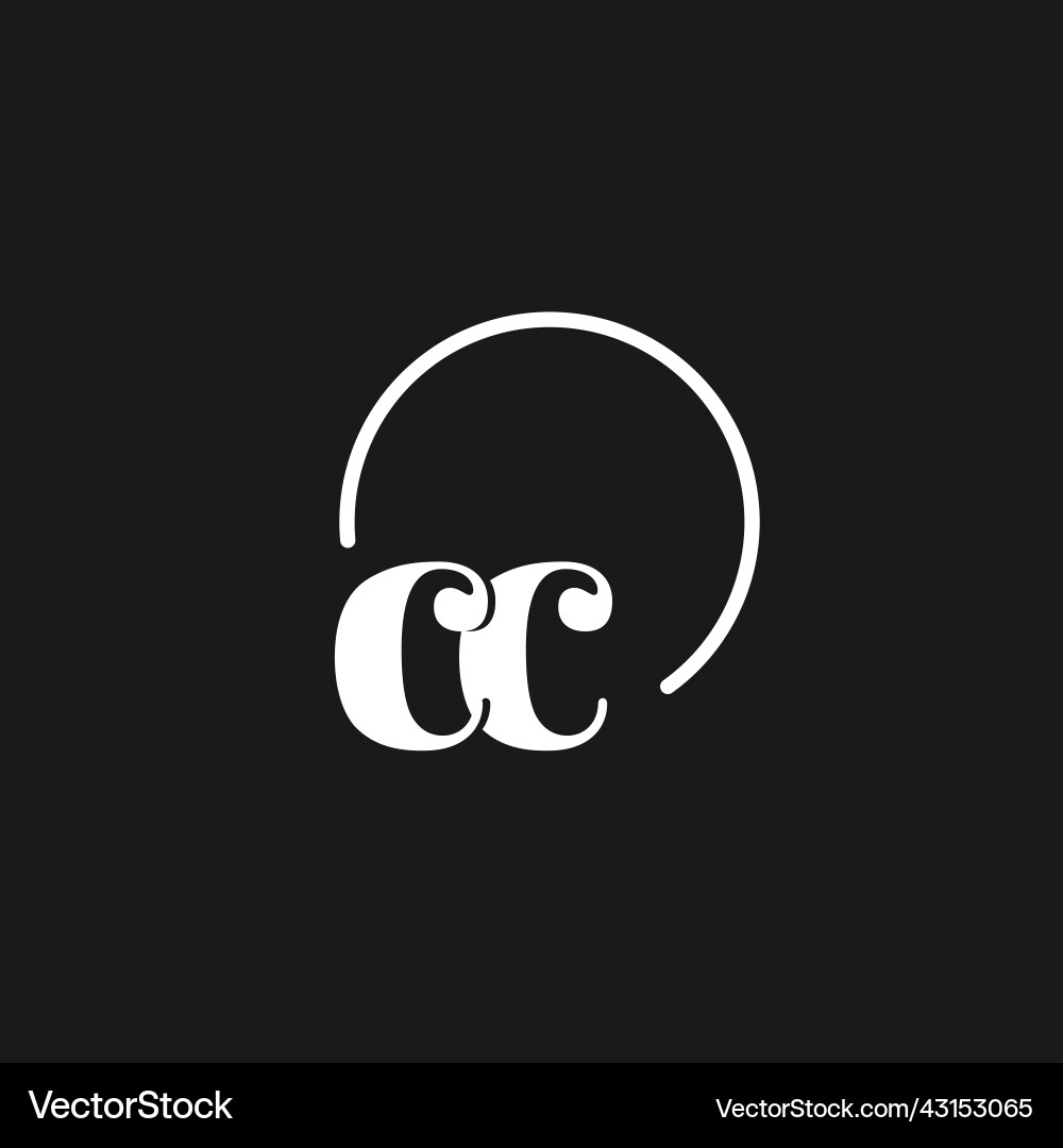 Cc logo initials monogram with circular lines Cc logo initials monogram with circular lines Vector Image