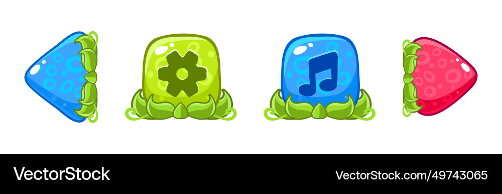 Colorful button as mobile game design elements Colorful button as mobile game design elements vector image