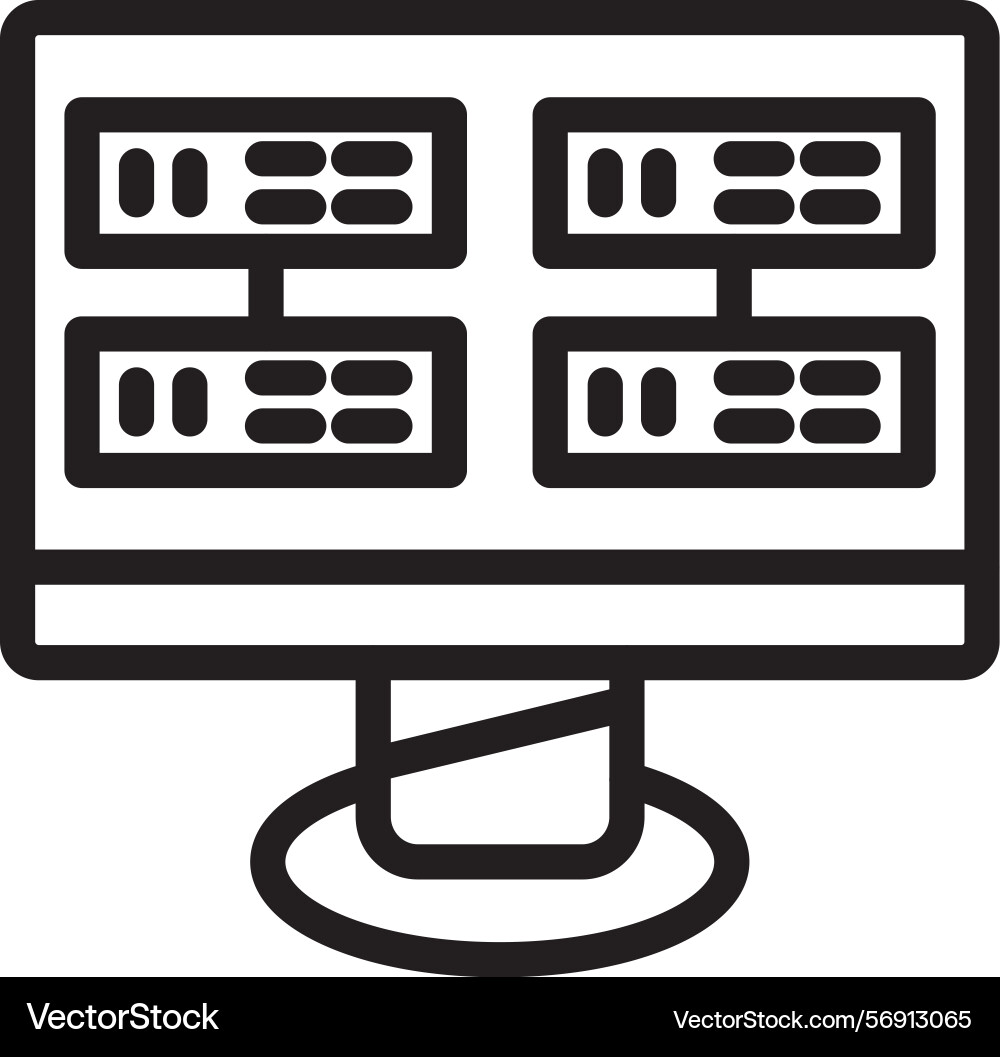 Computing linear style icon design Vector Image