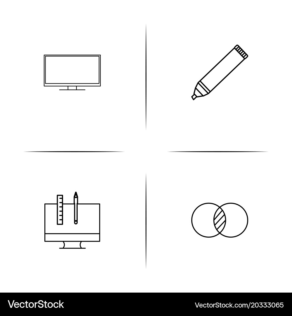 Creative process and design simple linear icon vector image