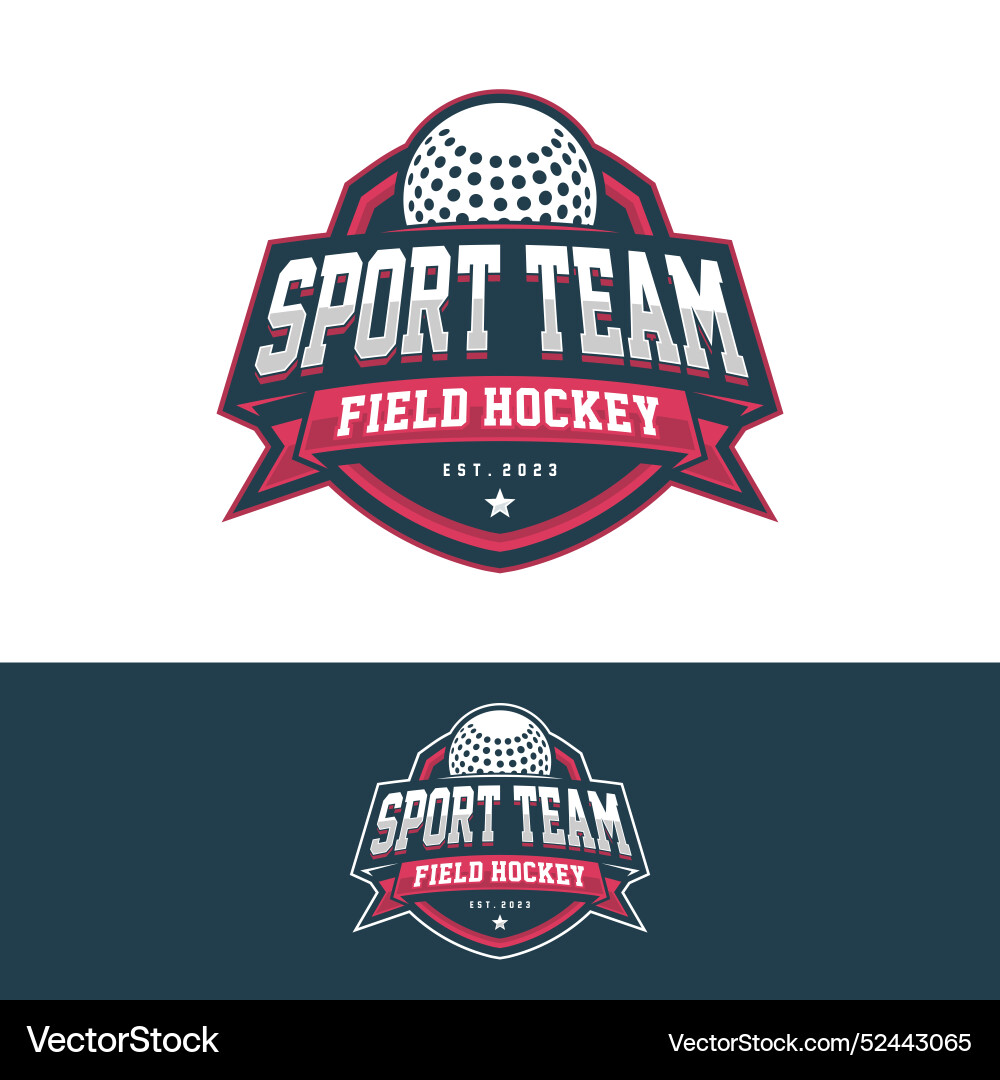 Field hockey logo sport design template Field hockey logo sport design template Vector Image