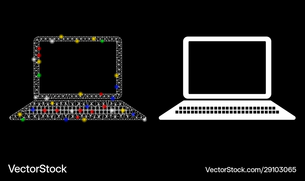 Flare mesh wire frame computer icon with Flare mesh wire frame computer icon with vector image