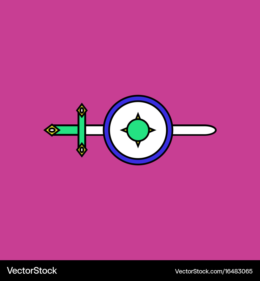 Flat icon design collection sword and shield Vector Image