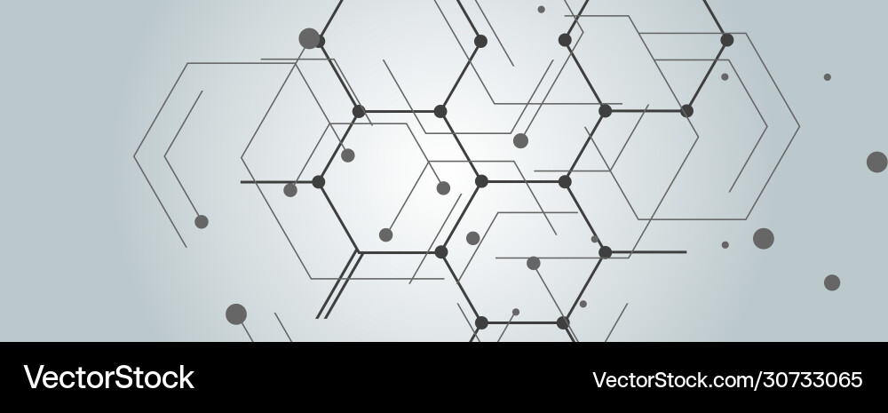Geometric lines and dots pattern modern hexagons Geometric lines and dots pattern modern hexagons vector image