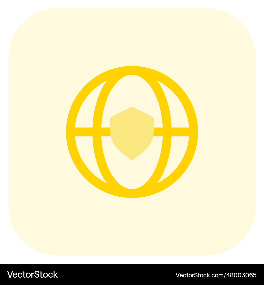 Global network secured via shield security Vector Image