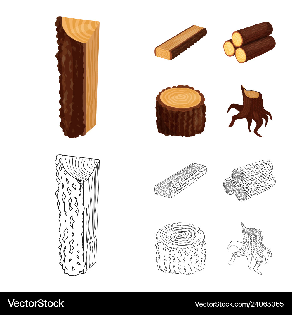Isolated object of tree and raw logo collection Vector Image
