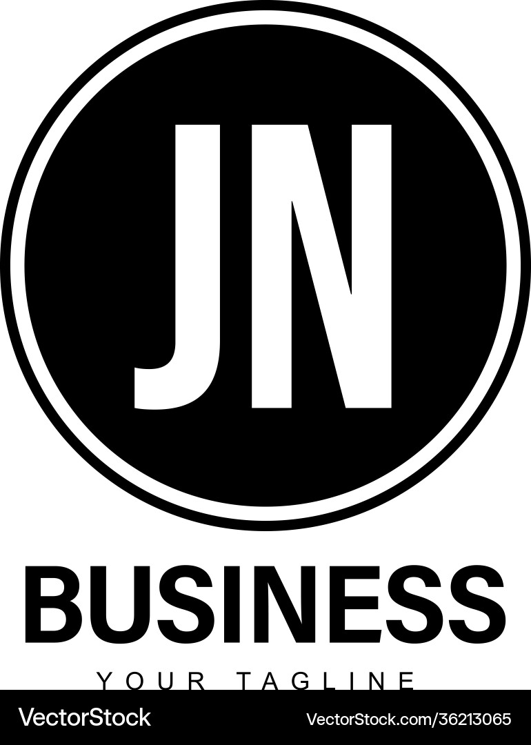 Jn initial a logo design with abstract style Vector Image