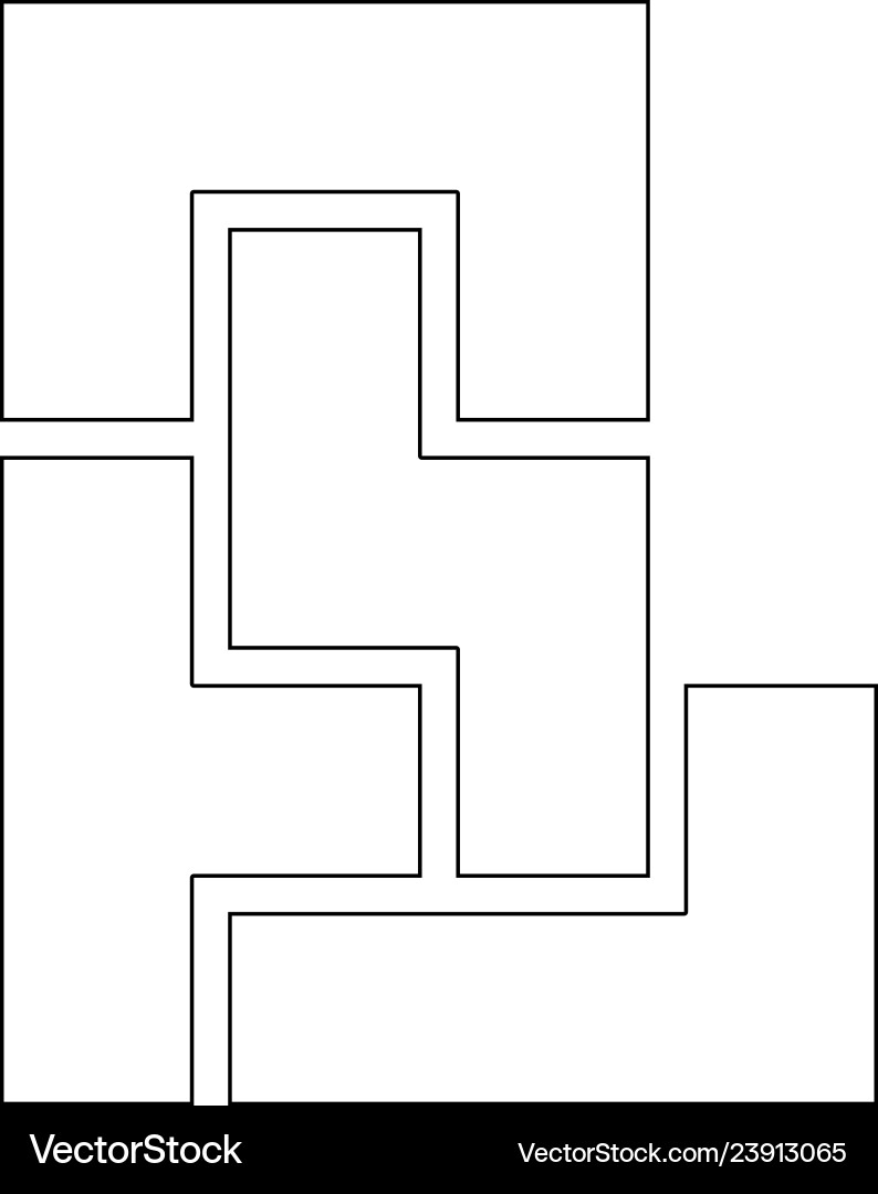 Maze Flat Icon - Linear Path Vector Image
